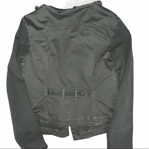 Anthropologie Jackets & Coats Army Green Moto Cotton Jacket